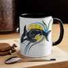 Orca Killer Whale Yellow Sun Ink Accent Coffee Mug 11Oz