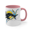 Orca Killer Whale Yellow Sun Ink Accent Coffee Mug 11Oz