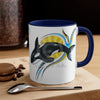 Orca Killer Whale Yellow Sun Ink Accent Coffee Mug 11Oz