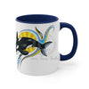 Orca Killer Whale Yellow Sun Ink Accent Coffee Mug 11Oz