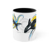 Orca Killer Whale Yellow Sun Ink Accent Coffee Mug 11Oz Black /