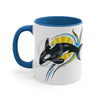 Orca Killer Whale Yellow Sun Ink Accent Coffee Mug 11Oz Blue /