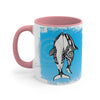 Orca Killer Whales Love Tribal Blue Ink Accent Coffee Mug 11Oz