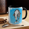 Orca Killer Whales Love Tribal Blue Ink Accent Coffee Mug 11Oz