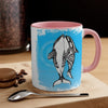 Orca Killer Whales Love Tribal Blue Ink Accent Coffee Mug 11Oz