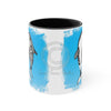 Orca Killer Whales Love Tribal Blue Ink Accent Coffee Mug 11Oz