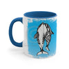 Orca Killer Whales Love Tribal Blue Ink Accent Coffee Mug 11Oz