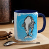 Orca Killer Whales Love Tribal Blue Ink Accent Coffee Mug 11Oz