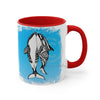 Orca Killer Whales Love Tribal Blue Ink Accent Coffee Mug 11Oz