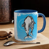 Orca Killer Whales Love Tribal Blue Ink Accent Coffee Mug 11Oz