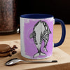 Orca Killer Whales Love Tribal Pink Ink Accent Coffee Mug 11Oz