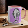 Orca Killer Whales Love Tribal Pink Ink Accent Coffee Mug 11Oz