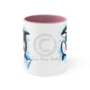 Orca Killer Whales Play Watercolor Ink Accent Coffee Mug 11Oz Pink /