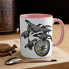 Orca Killer Whales Pod Compass Watercolor Ink Accent Coffee Mug 11Oz