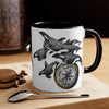 Orca Killer Whales Pod Compass Watercolor Ink Accent Coffee Mug 11Oz