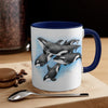 Orca Killer Whales Pod Watercolor Ink Accent Coffee Mug 11Oz