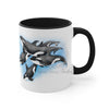 Orca Killer Whales Pod Watercolor Ink Accent Coffee Mug 11Oz