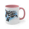 Orca Killer Whales Pod Watercolor Ink Accent Coffee Mug 11Oz