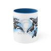 Orca Killer Whales Pod Watercolor Ink Accent Coffee Mug 11Oz