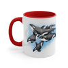 Orca Killer Whales Pod Watercolor Ink Accent Coffee Mug 11Oz