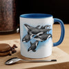 Orca Killer Whales Pod Watercolor Ink Accent Coffee Mug 11Oz