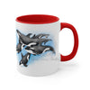Orca Killer Whales Pod Watercolor Ink Accent Coffee Mug 11Oz