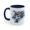 Orca Killer Whales Pod Watercolor Ink Accent Coffee Mug 11Oz