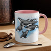 Orca Killer Whales Pod Watercolor Ink Accent Coffee Mug 11Oz