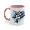 Orca Killer Whales Pod Watercolor Ink Accent Coffee Mug 11Oz
