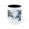 Orca Killer Whales Pod Watercolor Ink Accent Coffee Mug 11Oz Black /