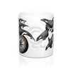 Orca Pod Compass Nautical Watercolor Art Mug 11Oz