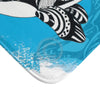 Orca Spirit Doodle Tribal Blue Bath Mat Home Decor