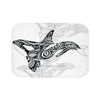 Orca Spirit Doodle Tribal White Bath Mat Small 24X17 Home Decor