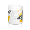 Orca Spirit Yellow Tribal Ink Art Mug 11Oz