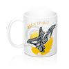 Orca Spirit Yellow Tribal Ink Art Mug 11Oz