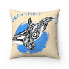 Orca Tribal Beige Watercolor Art Square Pillow Home Decor