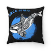 Orca Tribal Black Watercolor Art Square Pillow Home Decor