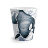 Orca Whale Ancient Blue Vintage Map White Latte Mug 12Oz Mug