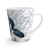 Orca Whale Ancient Blue Vintage Map White Latte Mug Mug