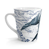 Orca Whale Ancient Blue Vintage Map White Latte Mug Mug