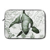 Orca Whale Ancient Green Laptop Sleeve 13