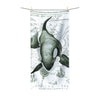 Orca Whale Ancient Green Map Polycotton Towel Beach 36X72 Home Decor