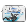 Orca Whale And The Boat Watercolor Ink Laptop Sleeve 13