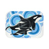 Orca Whale Blue Circles Ink Bath Mat 24 × 17 Home Decor