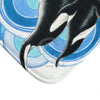 Orca Whale Blue Circles Ink Bath Mat Home Decor