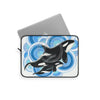 Orca Whale Blue Circles Ink Laptop Sleeve