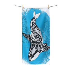 Orca Whale Blue Polycotton Towel 30 × 60 Home Decor