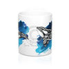 Orca Whale Blue Tribal Ii Watercolor Ink Art Mug 11Oz