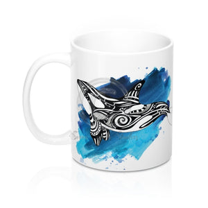 Orca Whale Blue Tribal Ii Watercolor Ink Art Mug 11Oz