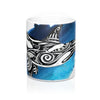 Orca Whale Blue Tribal Watercolor Ink Art Mug 11Oz